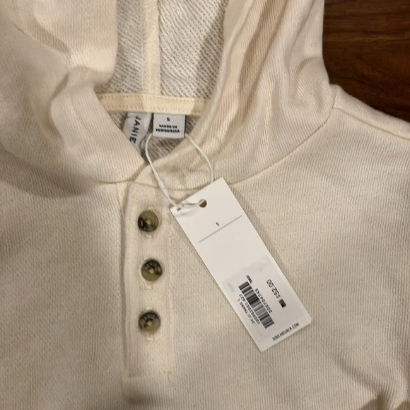 NWT- Slub French Terry Hooded Sweatshirt - Picture 4 of 6